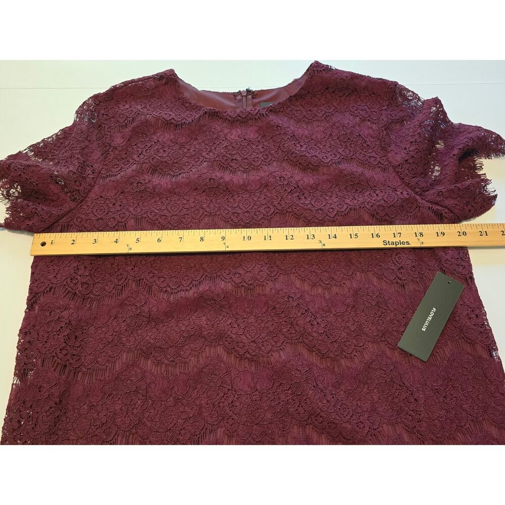 Lulus Take Me to Brunch Burgundy Lace Shift Dress Womens Size XL Lined NWT - Picture 9 of 11